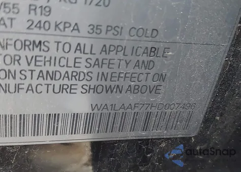 2017 Audi Q7 3.0T Premium из США, поврежденный, VIN WA1LAAF77HD007496